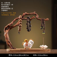 Wooden Root Carving Display Stand for Bracelets and Necklaces, Jewelry Organizer