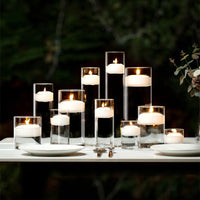 Nordic Style Clear Glass Candle Holder Cylindrical Aromatic Candle Cup for Wedding & Dining Decor