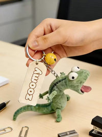 Funny Mint Green Lizard Plush Toy Keychain for Friends and Kids