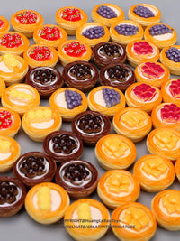 Mini Simulation Egg Tart Play Food Set for Kids, Miniature Dessert Cake Model Toys for Pretend Play