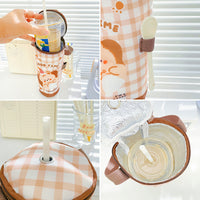 2026 New Year Cartoon Portable Insulated Milk Tea Cup Holder with Handle