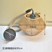 Japanese Style Woven Pendant Light Shade for Hotel and Home Decor