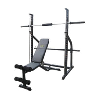JUNXIA JX-3005 Home Smith Machine Squat Rack with Weight Bench for Strength Training