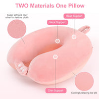 Travel Neck Pillow Memory Foam U-Shaped Head Support for Airplane Car Office