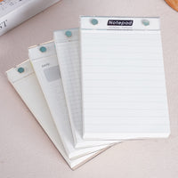 Acrylic Hardcover Tear-Off Notepad with Clip, Portable Mini Notebook with Detachable Lined/Grid Pages