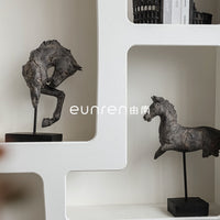 Wabi-Sabi Abstract Horse Sculpture Modern Creative Ornament for Home Decor