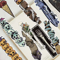 30-Pack Vintage Halloween Irregular Bookmark Set for Reading & Decoration