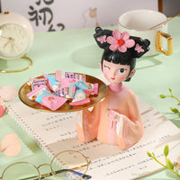 Palace Style Girl Tray Ornament for Entryway & Living Room, Key Storage & Coffee Table Decor, Wedding Gift