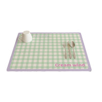 Colorful Plaid Diatomaceous Earth Kitchen Countertop Drying Mat Quick Dry Absorbent Tableware Non-Slip Heat Resistant Protective Pad