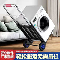 Foldable Portable Hand Truck Shopping Cart with Heavy-Duty Wheels