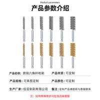 Long Stainless Steel Wire Brush for Pipe Cleaning and Rust Removal, Hex Shank Drill Attachment