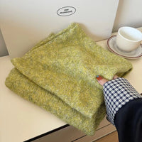 Women's Winter Blended Yarn Knitted Scarf Soft Warm Korean Style