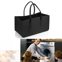 Felt Firewood Basket Log Carrier Bag for Fireplace Picnic Home Storage Organizer