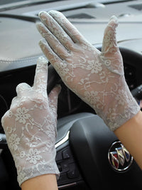 Women's Summer UV Protection Lace Gloves for Driving, Weddings, and Formal Events
