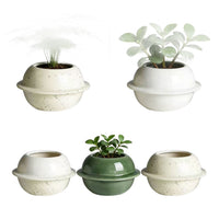 Ceramic Planet Saucer Planter with Crackle Glaze for Succulents and Green Plants