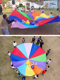 Rainbow Parachute for Early Childhood Education and Sensory Training