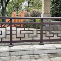 Aluminum Alloy Villa Balustrade Outdoor Scenic Area Faux Wood Grain Railing
