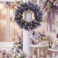 Artificial Lavender Wreath for Front Door Decor