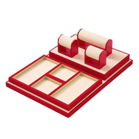 Traditional Style Jewelry Display Tray with Tiered Compartments for Beads, Bracelets and Collectibles