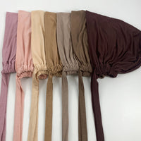 Modal Elastic Drawstring Underscarf Adjustable Head Cover Solid Color Hijab