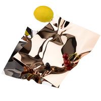 European Style Irregular Stainless Steel Fruit Plate for Living Room Coffee Table Decor