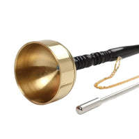 Taiwanese Brass Buddhist Hand Bell with Retractable Handle for Chanting and Rituals