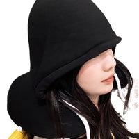 U-Shaped Memory Foam Neck Pillow with Hood for Travel and Napping