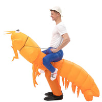 Halloween Inflatable Shrimp Costume Funny Animal Cosplay for Parties