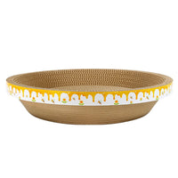 Cat Scratcher Cardboard Lounge Bed, Durable Corrugated Scratch Pad for Cats, Large Round/Oval Cat Toy