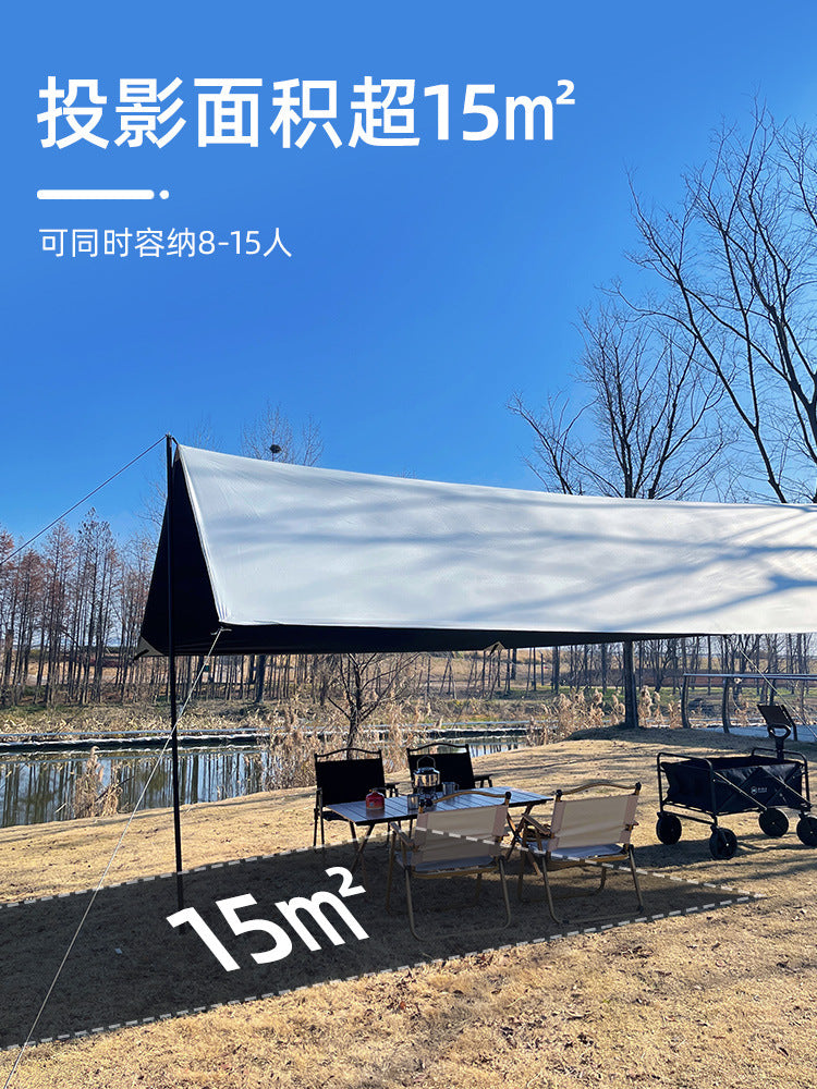 Portable Blackout Sunshade Tarp for Outdoor Camping, UV Protection, Waterproof Hexagonal Canopy