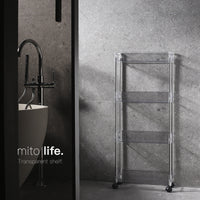 Transparent Multi-layer Storage Cart with Wheels for Narrow Spaces