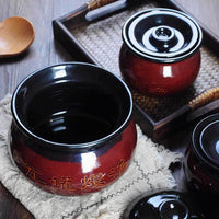 Ceramic Stew Pot with Lid for Steaming and Stewing, Traditional Chinese Style Soup Bowl
