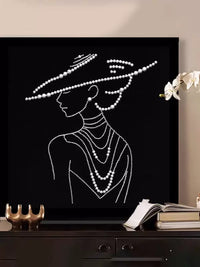 DIY Pearl Painting Kit with Frame - Vintage Butterfly & Rose Designs for Living Room Decor