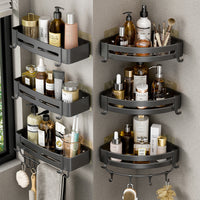 Bathroom Shower Caddy Wall Mounted Corner Storage Organizer Shelf No-Drill
