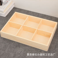 Wooden Desktop Organizer Tray with Multiple Compartments for Jewelry, Stationery, and Small Items
