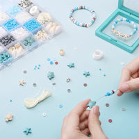 Summer Ocean Theme Polymer Clay Beads Kit for DIY Jewelry Making