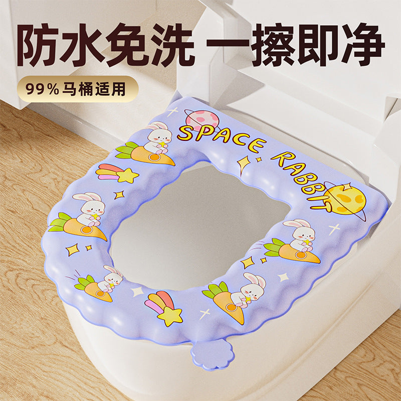 Waterproof EVA Toilet Seat Cushion, All-Season Washable Adhesive Toilet Seat Cover