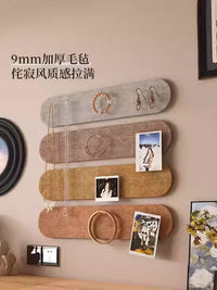 Wall-Mounted Felt Jewelry Display Organizer for Necklaces, Bracelets, and Earrings