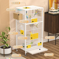 Heavy-Duty Metal Parrot Breeding Cage, Detachable Square-Tube Bird Cage