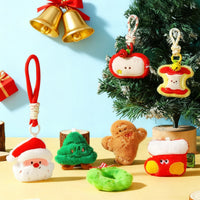Christmas Santa Claus Plush Doll Keychain Bag Charm for Women and Girls