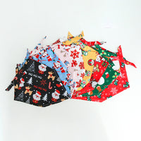 Pet Christmas Bandana Scarf for Dogs and Cats, Festive Holiday Triangle Bib