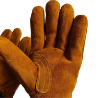 Heat Resistant Welding & BBQ Gloves with Hook and Loop Fastener, Cowhide Leather
