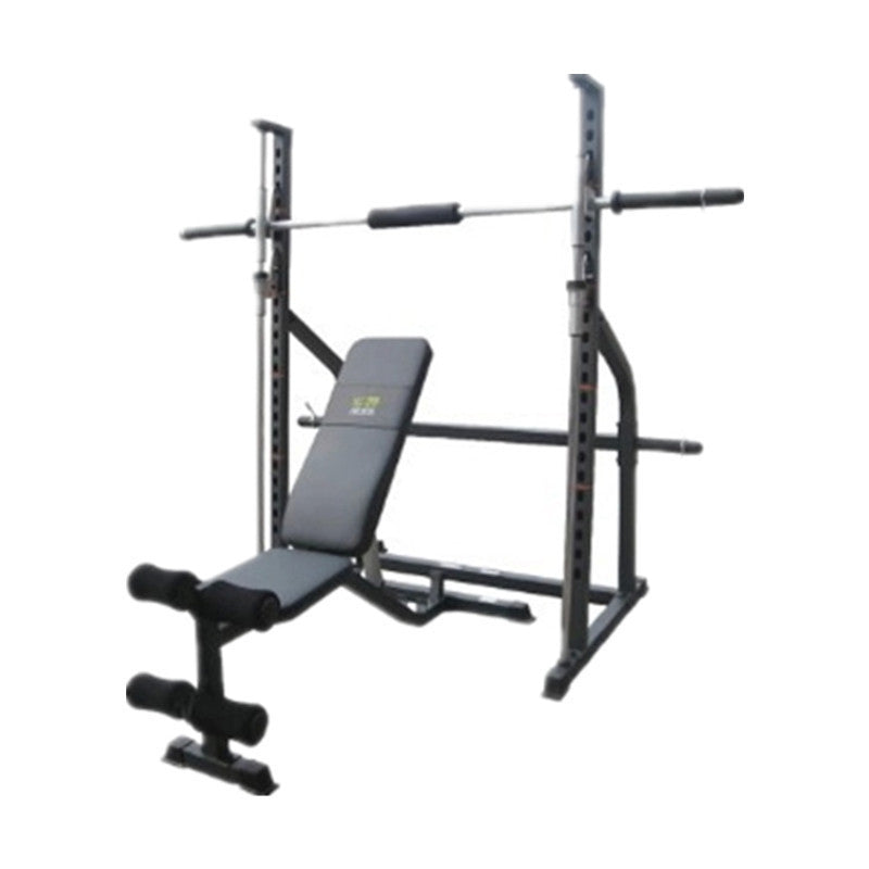 JUNXIA JX-3005 Home Smith Machine Squat Rack with Weight Bench for Strength Training