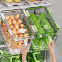 Refrigerator Storage Box Food Fresh-keeping Container with Lid for Eggs, Vegetables, and Fruits
