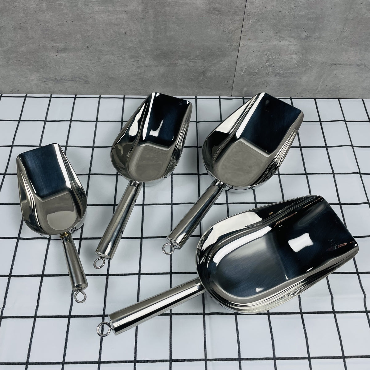 Stainless Steel Flat Bottom Scoop for Ice, Grains, Popcorn, Candy, Coffee Beans, Flour