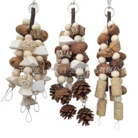 Natural Wood Bird Chewing Toy for Small to Medium Parrots, Cockatiels, and Lovebirds