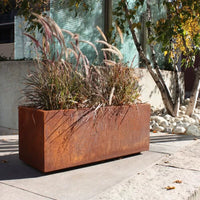 Outdoor Wrought Iron Rusty Planter Box for Garden and Patio