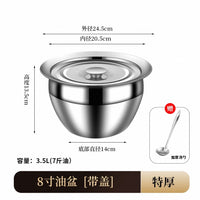 Stainless Steel Oil Pot Set with Strainer Commercial Kitchen Oil Container Drum with Lid 304 Grade