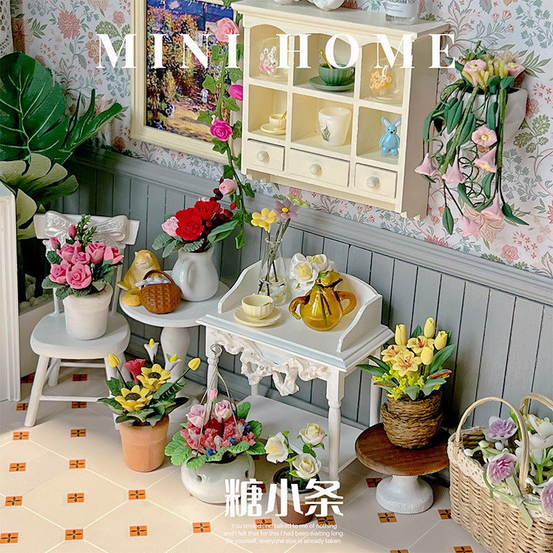 Miniature Clay Flower Pot Dollhouse Decor
