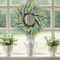 Artificial Lavender and Grass Wreath for Door and Home Decor